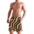 thumbnail image 2 of Dailycode Men's Quick Dry Swim Trunks Beach Shorts Casual Summer Board Shorts with Pockets, Abstract Decorative Wavy, 2 of 8