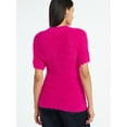 thumbnail image 3 of Scoop Women’s Fuzzy Sweater Top with Short Sleeves, Lightweight, Sizes XS-XXL, 3 of 5