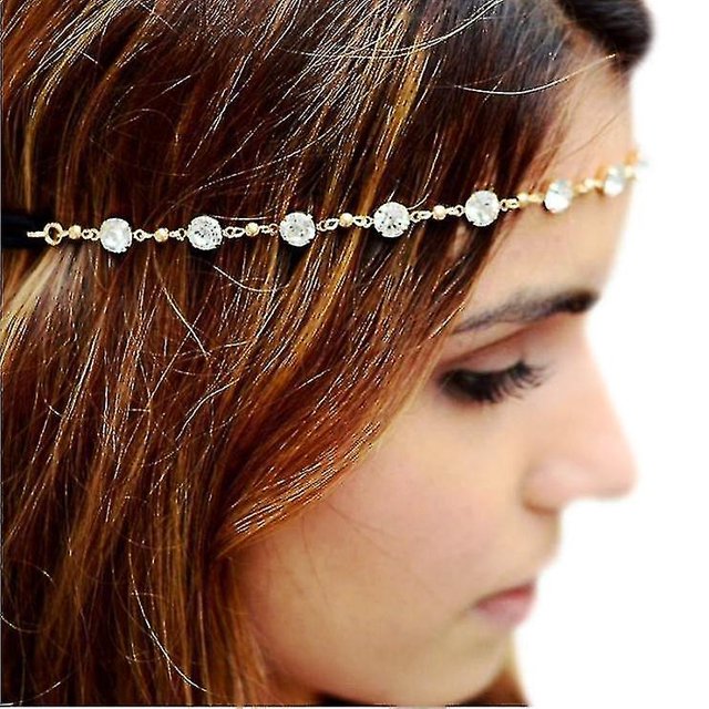 Diademas tipo cadena HUOGUO Gold con capas colgantes para mujer