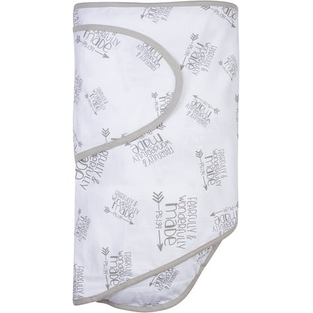 UPC: 0748252348746 | Miracle Blanket Baby Sleep Wearable Swaddle Wrap for Newborn Infant Boy or Girl 0-3 Months – Fearfully Made pattern with Gray Trim