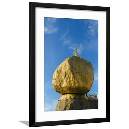 Granite Pagoda - Kyaiktiyo Pagoda on a Granite Boulder, Mon State, Myanmar Framed Print Wall Art By Keren Su