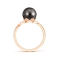 thumbnail image 2 of Angara Tahitian Cultured Pearl Ring with Diamond Loop in 14K Rose Gold for Women | June Birthstone Jewelry for Her, 2 of 7