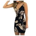 thumbnail image 2 of Vestido estampado delgado con temperamento en la cintura y tirantes sexy de verano para mujer Pompotops  qyievc745, 2 of 9