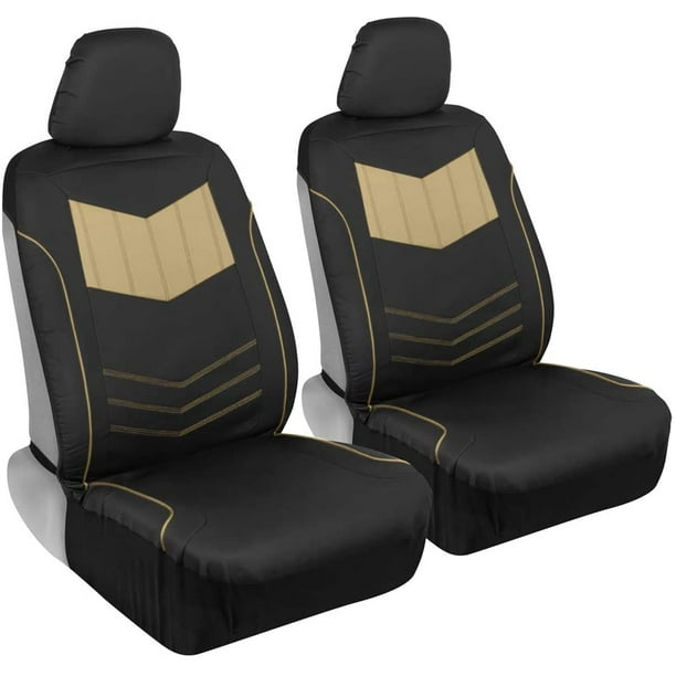 Motor Trend Super Sport Beige Faux Leather Car Seat Covers Front Seats Modern Two Tone Design Easy To Install Universal Fit For Truck Van And Suv Com - Motor Trend Sport Faux Leather Car Seat Covers