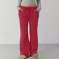thumbnail image 2 of Frostluinai Flare Sweatpants Women Drawstring Elastic Waist Baggy Joggers Solid Open Bottom Bell Pants Casual Workout Sweat Pants with Pocket, 2 of 10