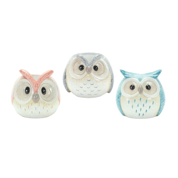 Melrose Set of 3 Owl Tabletop Figurines 4.25"