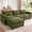 Green, variant on DoMaDing 109" Cloud Sectional L Shaped Sofa with Ottoman, Chenille Modular Couch for Living Room, Dark Gray
