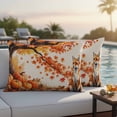thumbnail image 4 of Orange Maple Leaves Fall Outdoor Waterproof Pillow Covers, Fox Pumpkins Vintage Beige Rustic Decorative Rectangle Throw Pillowcase Sofa Cushion Sham for Patio/Couch/Chair, 20"x12" 2 Pack, 4 of 8
