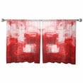 thumbnail image 3 of Abstract Red Sheer Curtains 54 Inches Length 2 Panels Set, Window Sheer Curtains for Living Room/Bedroom, Contemporary Street Art Retro White Painting Light Filter Rod Pocket Curtain 52'' x 54'' x 2, 3 of 7