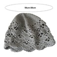 thumbnail image 5 of Ladies Hat Hollow Out Lace Soft Manual Crochet Knitted Soft Elastic Solid Color Breathable Decorative Women Beanie Anti-slip Cap, 5 of 6