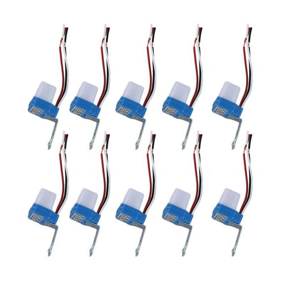 10 x Photocell Street Light Photoswitch Sensor Auto On Switch-White & Blue