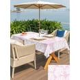 thumbnail image 5 of Outdoor Tablecloth with Umbrella Hole for Patio/Picnic/Party/Camping, Pink Coral Coastal Waterproof Table Cloth Rectangle Table Cover Washable, White Summer Beach Ocean Seaside (60"x 120"), 5 of 9