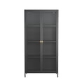 thumbnail image 2 of Benoite 63.05-inch Black Two Door Metal Storage Cabinet with Fluted Clear Doors and Gold Handles, 2 of 2