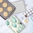 thumbnail image 5 of Two Pieces Of Square Heat Insulation Pad Oven Mitts 7x9.8 Inch Oven Microwave Kitchen Cooking Baking Green Tulip, 5 of 7