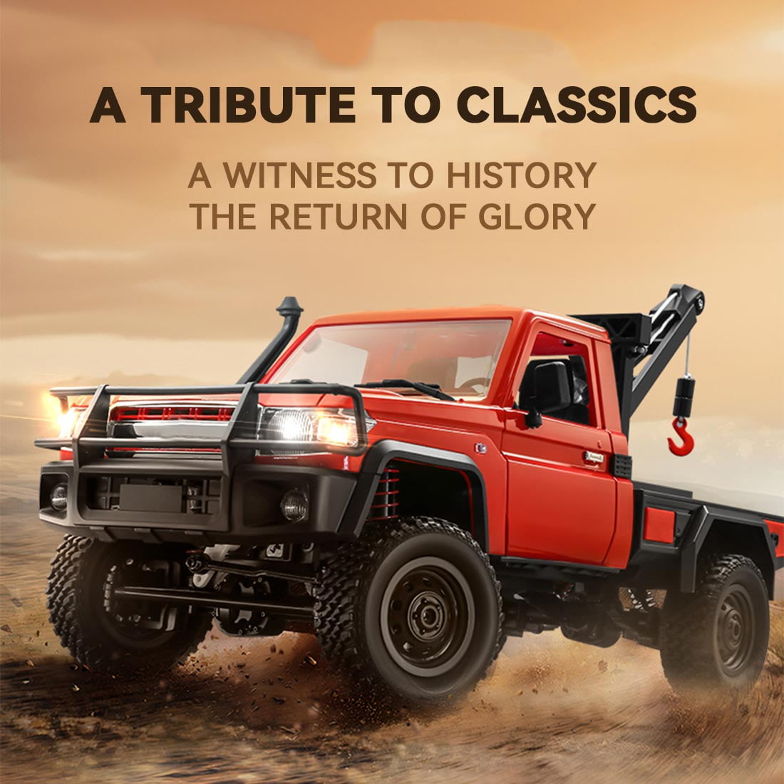 All-Terrain RC Crawler Car, 1/12 Scale 2.4G Full-proportional 4WD RC Climbing Car Engineering Vehicle with Functional Crane, Liftable Hook & 2-Speed, Collectible Gift for Adult(RTR Version)