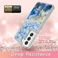 thumbnail image 3 of Samsung Galaxy S22 Plus Case, Rosebono Hybrid Bling Glitter Sparkle Epoxy Graphic Marble Colorful Silicone Skin Cover Armor Case for Samsung Galaxy S22 Plus (Blue), 3 of 6