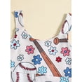 thumbnail image 4 of Suealasg Toddler Girls Baseball Rompers Jumpsuit Sleeveless Baseball Print Bell Bottom Overalls 1T 2T 3T 4T 5T Kids Little Girls Summer Clothes, 4 of 8