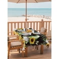 thumbnail image 2 of Outdoor Tablecloths with Umbrella Hole & Zipper, Spring Gnomes 60 x102 Inch Rectangle Tablecloths, Farmhouse Botanical Sunflowers Wooden Grain Waterproof Table Cloth, Patio/Pool/Picnic Table Covers, 2 of 8