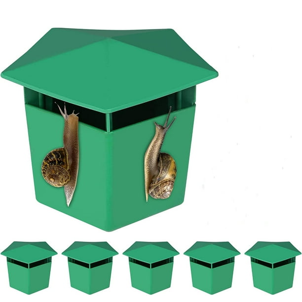 Trampas para caracoles naturales de 6 uds, trampas para cerveza, trampas para babosas de caracol, colector de caracoles ecológico verde, trampa para caracoles en caja con herramientas de excavación y TUNC Sencillez