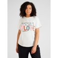 thumbnail image 1 of Valentine's Day Graphic Print T-shirt, Short Sleeve Crew Neck Casual Top for Summer & Spring, Women's Clothing, 1 of 6