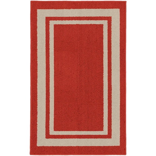 Garland Rug Borderline 24 in. x 40 in. Indoor/Outdoor Area Rug Red