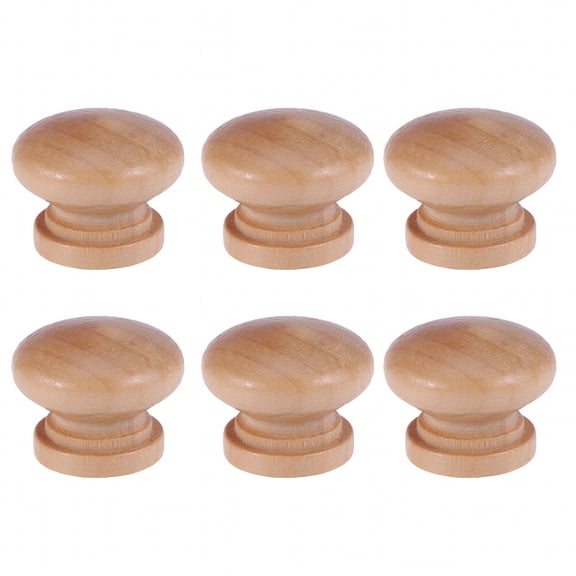 LAMIRO 6PCS Wood Drawer Unfinished Cabinet Knobs Pulls for Wardrobe Dresser