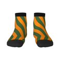thumbnail image 7 of Breathable Athletic Socks Orange Green Stripe Cushioned Quarter Socks for Men Women, 7 of 7