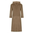 thumbnail image 6 of WCMZJ Women's Casual Fluffy Granular Fleece Sherpa Hooded Dress Oversized Plush Fuzzy Pullover Coat with Pockets Khaki S, 6 of 7