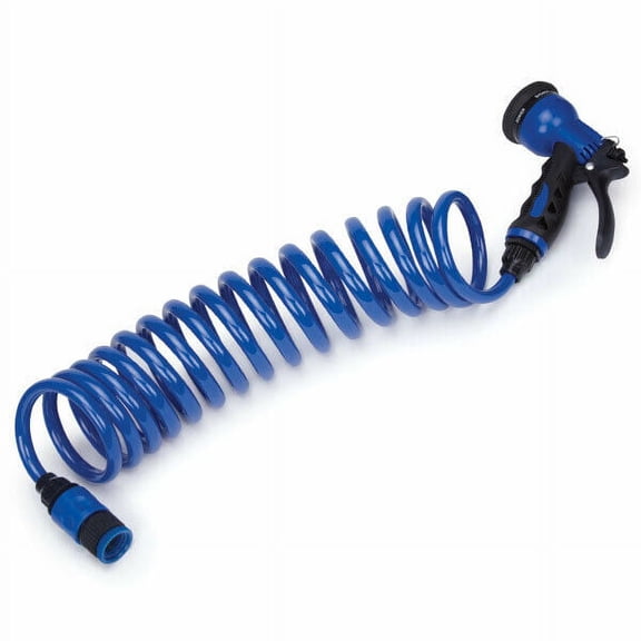 Dog Grooming Hose 6-in-1 Coil Kink Free Professional Groomers Tool Blue 120"