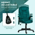 thumbnail image 4 of HOMCOM 6 Point Vibrating Massage Office Chair with Heat, Velvet High Back Executive Office Chair with Reclining Backrest, Armrests, Dark Green, 4 of 9