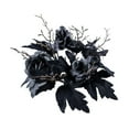 thumbnail image 2 of feimajia Halloween Artificial Rose Flowers Silk Fake Maple Leaves Candlestick Wreath for Home Party Dining Table Candle Holders, 2 of 7