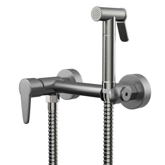 Warm Water Bidet Sprayer for Toilet, Stainless Steel Handheld Bidet Sprayer for Female Wash and Bathing Pets [Gray]
