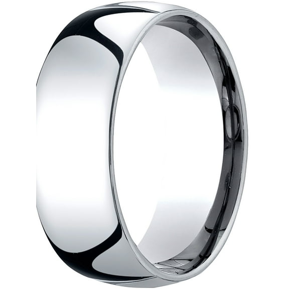 Mens Platinum, 8mm Slightly Domed Standard Comfort-Fit Wedding Band (sz 13.5)