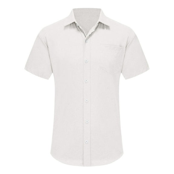 Njoeus Gym Tops Tee Shirts Mens Men's Casual Basic Tees Shirt Short Sleeve Linen Shirts for Men Summer Tops V-Neck Button Up T-Shirt 2024 Fashion Blouse S-3Xl Men's Tank Tops