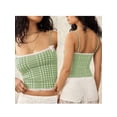 thumbnail image 3 of Yunliwuli Women's Plaid Crop Cami Tops Sleeveless Tiny Bow Front Camisole Lace Trim Tank Tops, 3 of 8