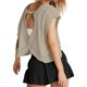 thumbnail image 4 of Camiseta deportiva de manga corta y espalda abierta para mujer - Top deportivo casual para yoga - Corte holgado, 95 % poliéster, 5 % elastano - S-XXL, 4 of 7