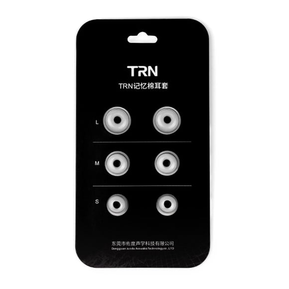 TRN 6-Piece In-Ear Headphone Silicone Memory Foam Covers - Slow Rebound Ear Tips in Multiple Colors (Red, Black, Grey, Blue) - 3 Sizes Included