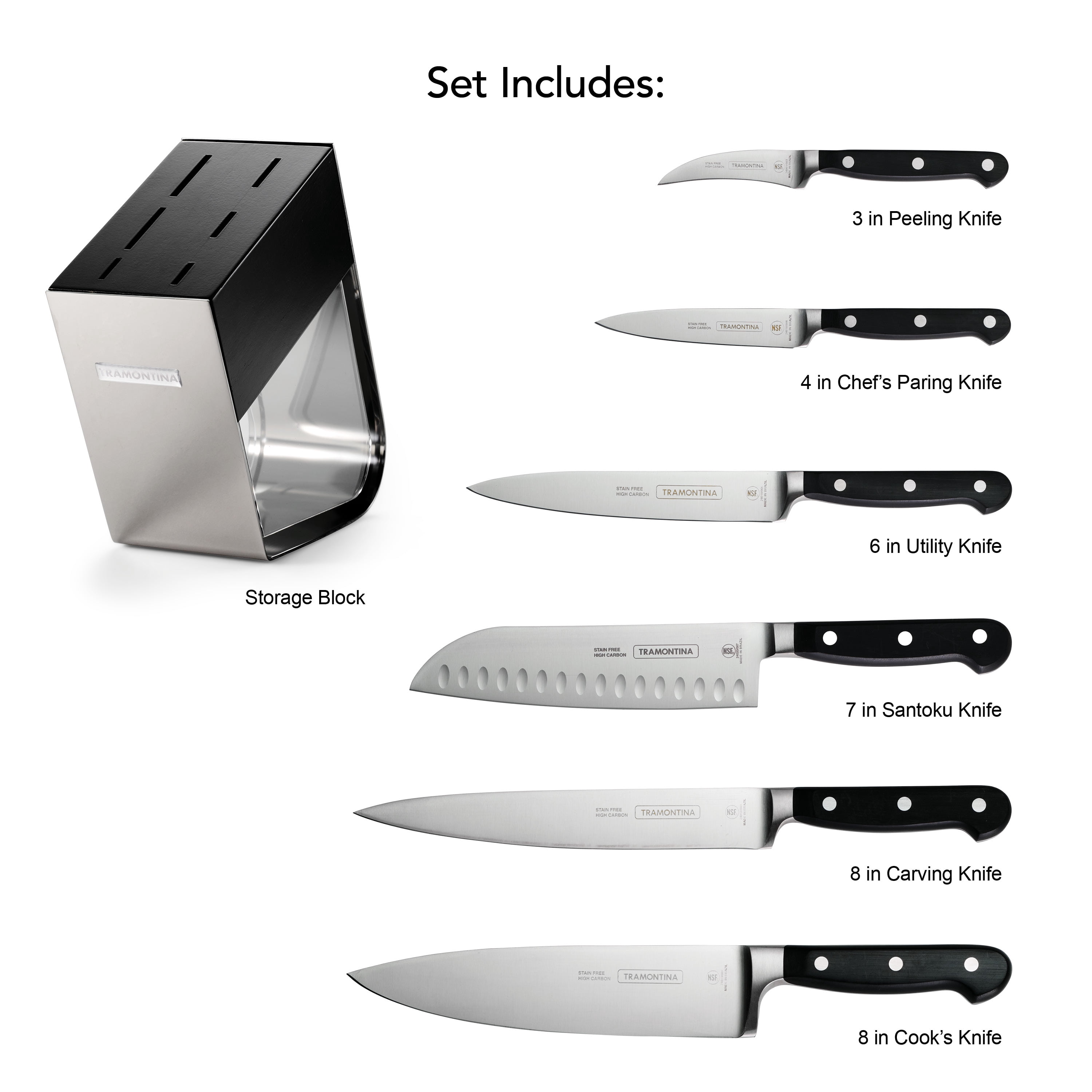 Tramontina Pro Series Forged 7-Piece Knife Block Set