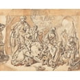 thumbnail image 3 of Johann Eleazar Schenau 14x12 Black Modern Framed Museum Art Print Titled - The Happy Family with Children Playing, 3 of 5