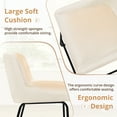 thumbnail image 3 of Dycanpo 26" Counter Height Bar Stools Set of 3, Faux Leather 2.5" Cushion, Ivory, 3 of 7