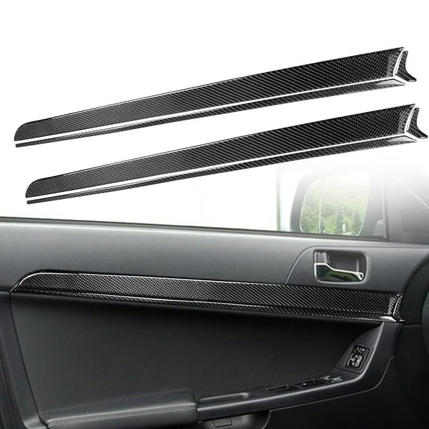 Red Steering Wheel Panel Cover Carbon Fiber Sticker For Mitsubishi Lancer  08-15