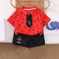 thumbnail image 3 of RUTAYY Children Boys Outfit Sets 2-Pack Set Casual Short Sleeve Shirt and Pants Clothes 2-8 Years Breathable Comfortable Playwear Classic Versatile Clothing, 3 of 3
