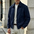 thumbnail image 6 of Men's Faux Suede Jacket Lapel Collar Zip Up with Pockets Loose Casual Coat for Daily Wear, 6 of 6