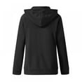 thumbnail image 3 of Fall Women Zip up Jacket Drawstring Hooded Sweatshirt Outerwear Long Sleeve Sportswear with Pockets S-XXL, 3 of 6