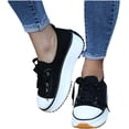 thumbnail image 3 of 2024 New Spring Sneakers, Women Casual Breathable Sport Shoes Lace-up Outdoor Canvas Walking Shoes, 3 of 9