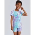 thumbnail image 2 of Beezizac Girls Pajama Set 2-PC Shorts Cotton Summer Tie Dye Butterfly Pjs Size 8, 2 of 7