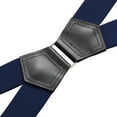 thumbnail image 3 of Buyless Fashion 2 Pack Suspenders for Men - 48" Elastic Adjustable Straps 1 1/4" - X Shape - 5133-2-Navy, 3 of 7