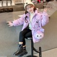 thumbnail image 2 of Chaqueta de invierno para niñas Anime Kuromi Sanrioed Kids Thick de alta calidad para niñas abrigo con capucha de invierno para niñas chaquetas cálidas prendas de vestir exteriores, 2 of 5