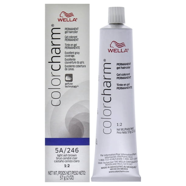 Wella Color de pelo Gel de coloración permanente para el cabello Color Charm - 5A 246 Light Ash Brown 2 oz Wella Color de pelo 2 oz