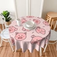 thumbnail image 4 of Pink Cute Pig Round Tablecloth 60 Inch, Washable Polyester Table Cloth Cover, Water Resistant Spill Proof Table Cloth for Kitchen Holiday Dining Room Party Picnic Decor, 4 of 6
